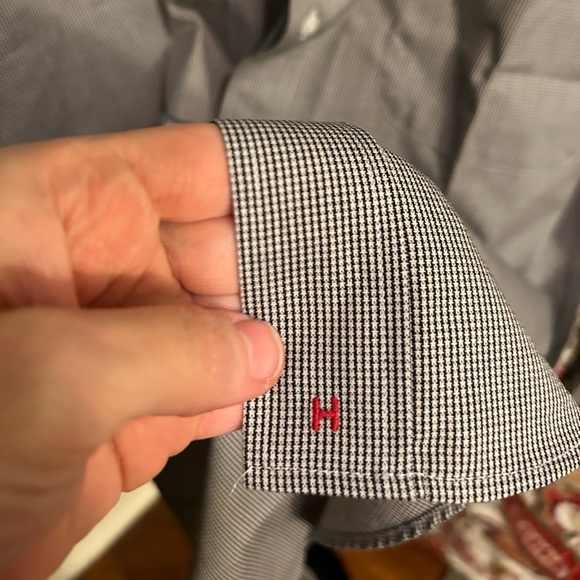 Gray Blended Pinpoint Oxford Button Up Dress Shirt 16 36 - Picture 2 of 6